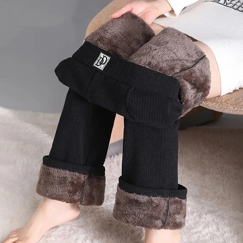 

Thickened Fleece Women s Flared Pants Autumn Winter Casual Cotton Trousers Mom s Special Thickened Lamb Velvet Straight Leg Pant XXXL
