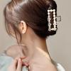 Fashion Bow Pearl Rhinestone Flower Grab Clip Temperament Half Tie Hairpin Disc Hair Shark Clip