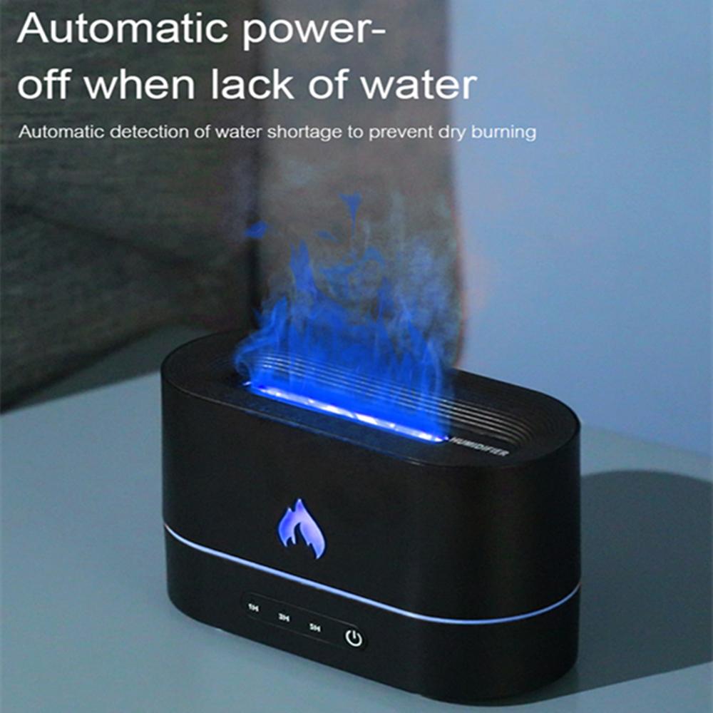 250ml USB Air Humidifier Essential Oil Aroma Diffuser 3D Flame Mist Home Decor