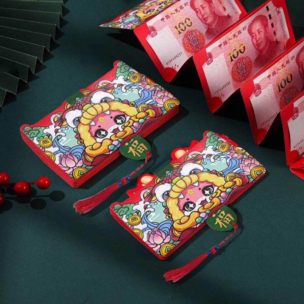 

DIY Packing Folding Red Envelope Cartoon Red Pocket Creative 2025 New Year Packet Party Gifts Style 4