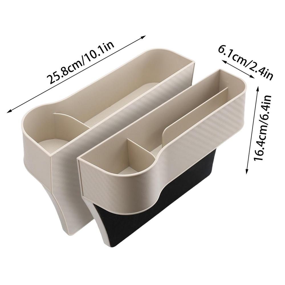 2pcs Car Seat Crevice Filler Storage Box With Cup Holder Auto Left Right Side Pocket Car Seat Crevice Slit Storage Holder