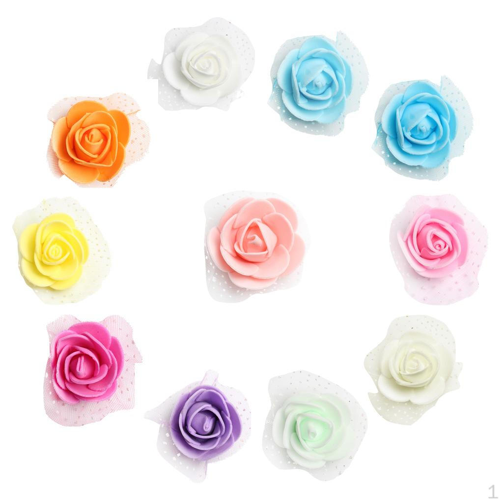 100x Wedding Flowers Rose Head DIY Craft Kissing Balls Centerpieces - Colorful, as described Colorful
