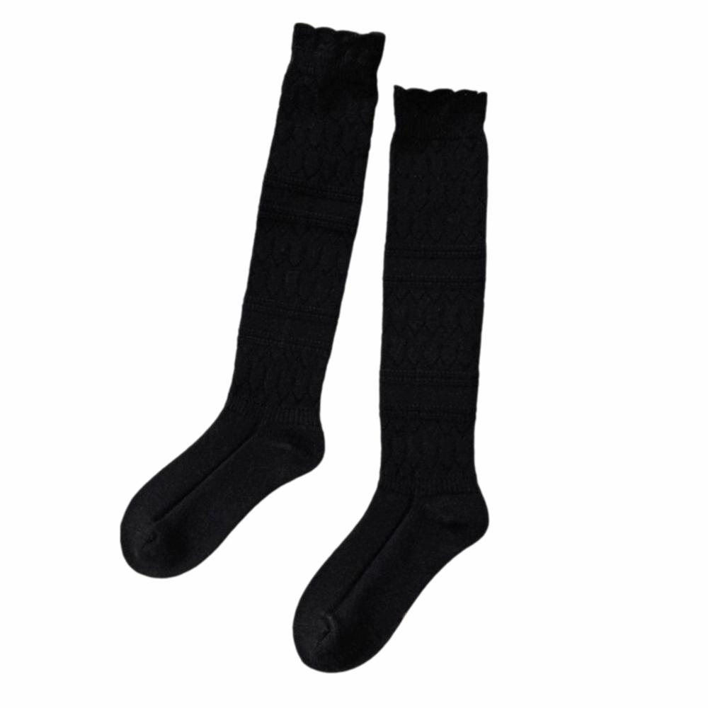Solid Color Autumn Knitted Socks Elastic Comfortable Women's Long Socks Thicken Breathable Girl's Stacked Socks Autumn/Winter