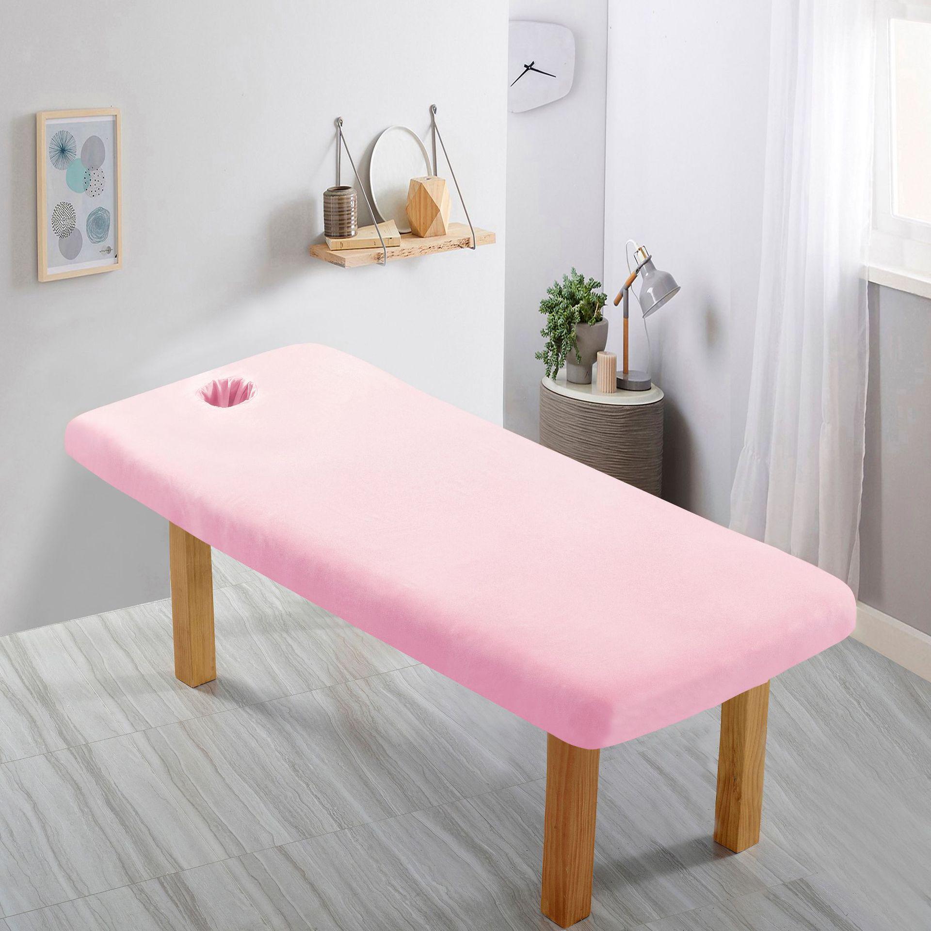 

Beauty Salon Massage Tuina Bed Cover and Skirt with Face Hole – Solid Color Bedding Set 190*75 cm