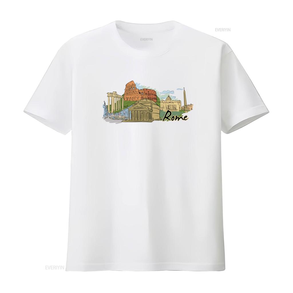 Rome Landmarks T Shirt Colosseum Roman Forum St Peter Basilica Pantheon Piazza Venezia Perfect for Travel Lovers vintage