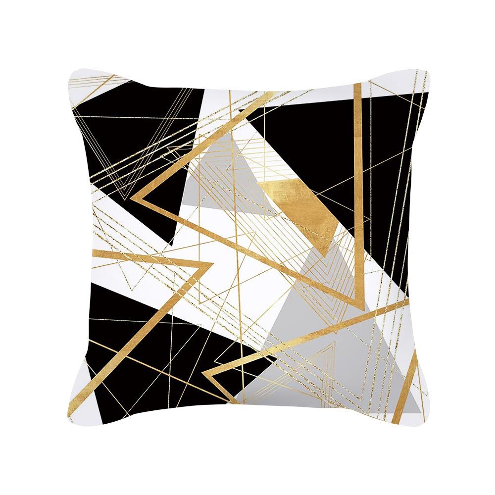 Nordic Golden Geometric Love Print Sofa Interior Decoration Square Pillow Cushion Cover New Style