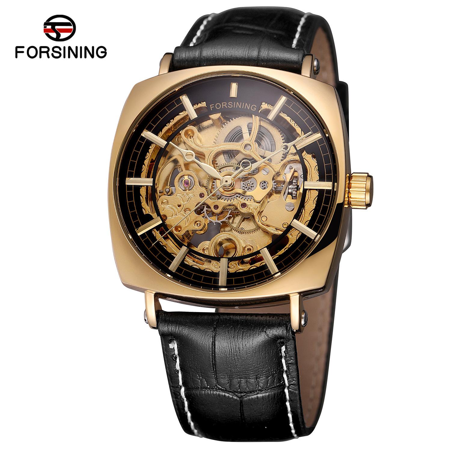 Forsining Style Men S Fashion Casual Hollow Waterproof, Fully Automatic Mechanical Watch