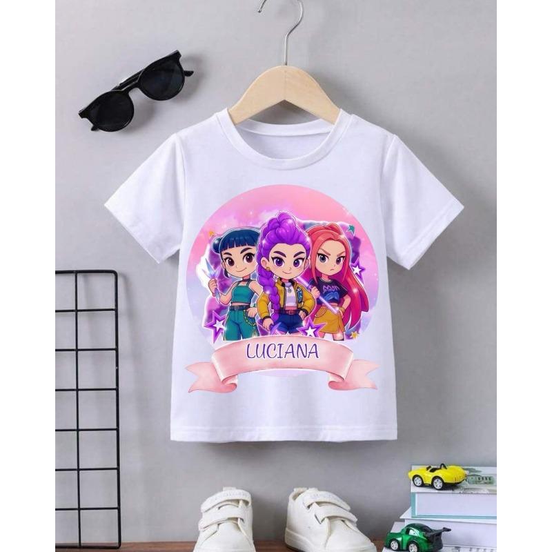 Y2k Demon Hunters Kpop Kids T-shirt Women Man Short Sleeve Tee Casual Top Streetwear Summer 2026 Hot Anime Parent-child Clothing