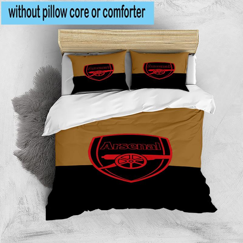 Set Biancheria da Letto Stampato con Stemma Arsenal Football Club 3 Pezzi Chiusura con Zip Include 1 Copripiumino & 2 Federe Set Biancheria da Letto Arredamento Casa Regali
