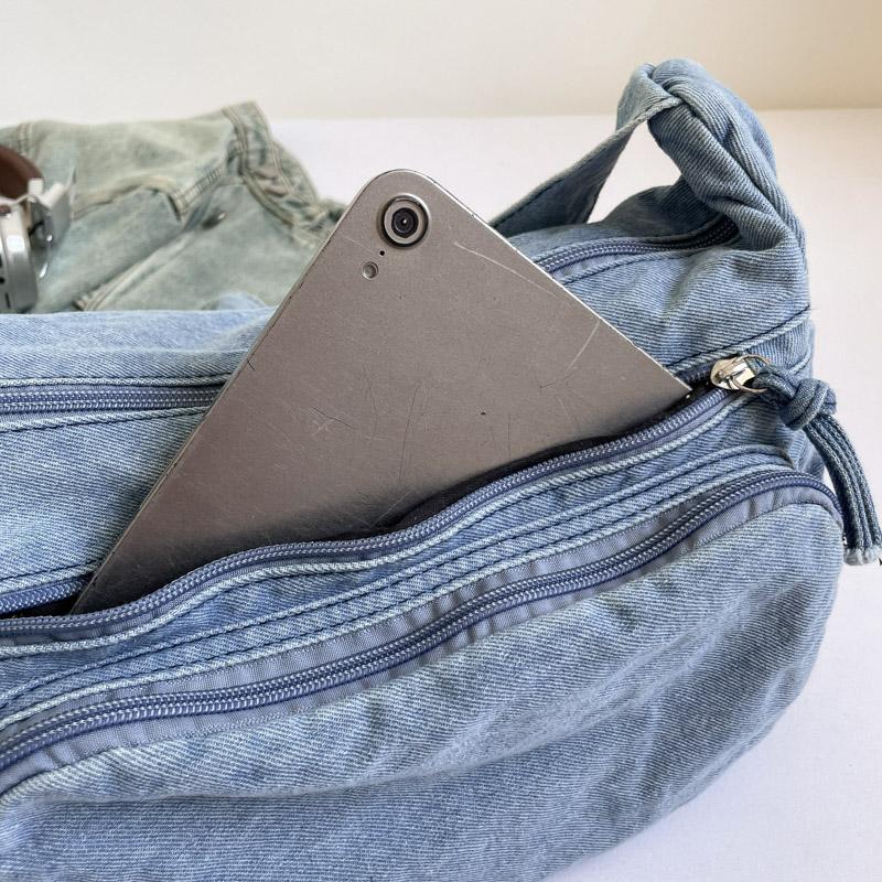 Denim Shoulder Bag Women's Crossbody Bag Commuter Large Capacity Underarm Bag