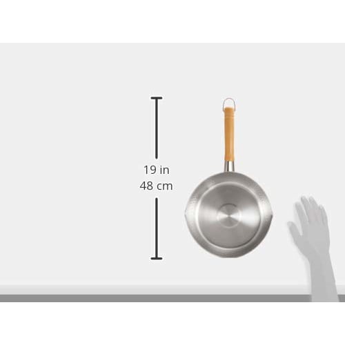 Endo Shoji TKG Yukihira Saucepan, 24cm, Inner Diameter X Depth (mm): 240 X 90, Plate Thickness (mm): 0.8, Weight (kg): 0.74, Capacity (L): 3.7, Wooden