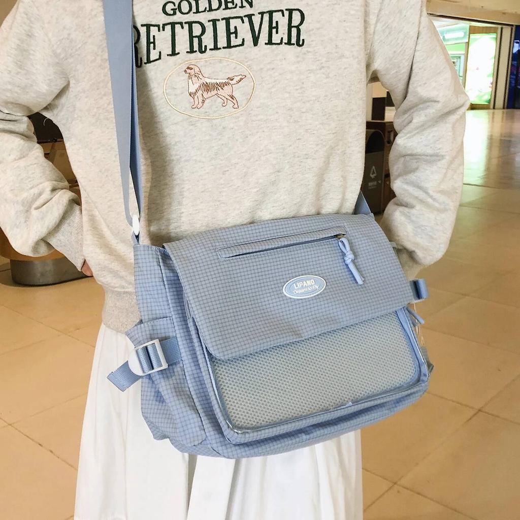 New Y2K Cute Ita Bag Large Capacity Shoulder Bag Messenger Bag Lolita Girls Transparent Crossbody Bag DIY Display Casual Handbag