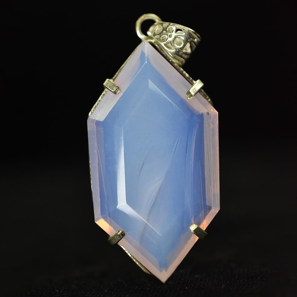 Fancy 107.35 Ct CERTIFIED Opal 925 Sterling Silver Multicolor Pendant For Him MY-PD-131-NS