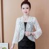 Fashion 2023 Summer New Beaded Lace Cardigan Short Jacket Women Coat J138