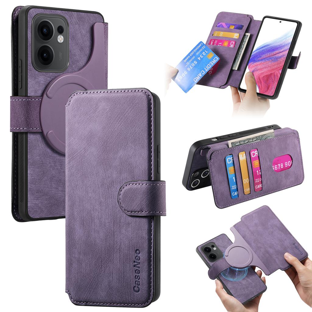 For Oppo Reno13 F 5G Magnetic Case CASENEO Detachable Leather Phone Wallet Cover