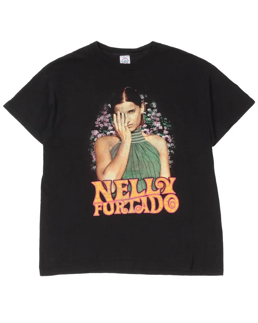 Nelly Furtado Singer heavy Cotton Black All Size T Shirt For Men TR128 L