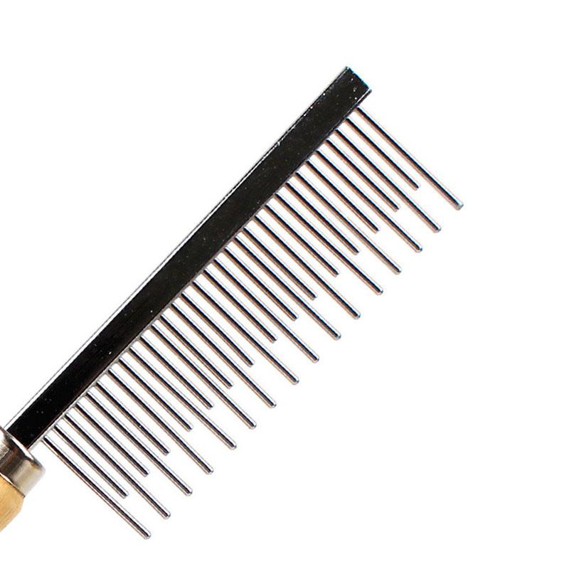 Pet Hair Grooming Accessories Wooden Handle Cat Dog Hair Comb Stainless Steel Pet Massage Hair Trimmer Comb Easy Cleaning Brush