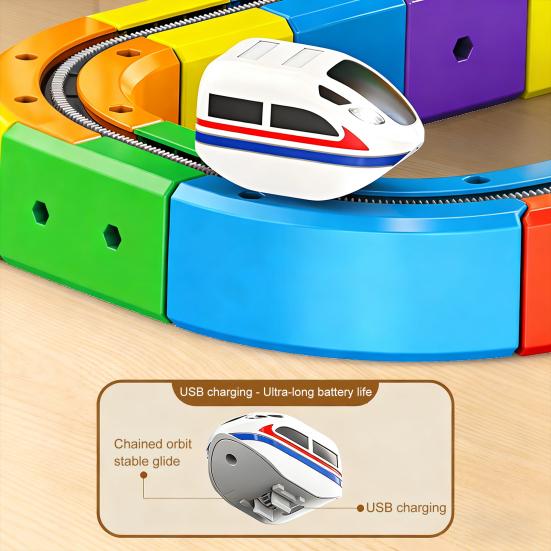 51/81/118Pcs/Set Magnetic Track Train Toy Kit Kids DIY Rail Building Gravity-Defying Electric Train Toy Toddlers Track Car Educational STEM