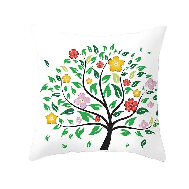 Colorful Tree Print Creative Fashion Cushion Cover Pillowcase Decorative Sofa Home Decor