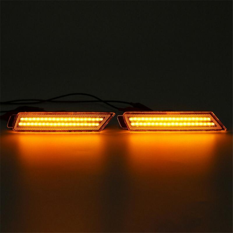 2 Pcs Car Front Signal Light Smoked LED Side Marker For 2010-15 Chevrolet Camaro