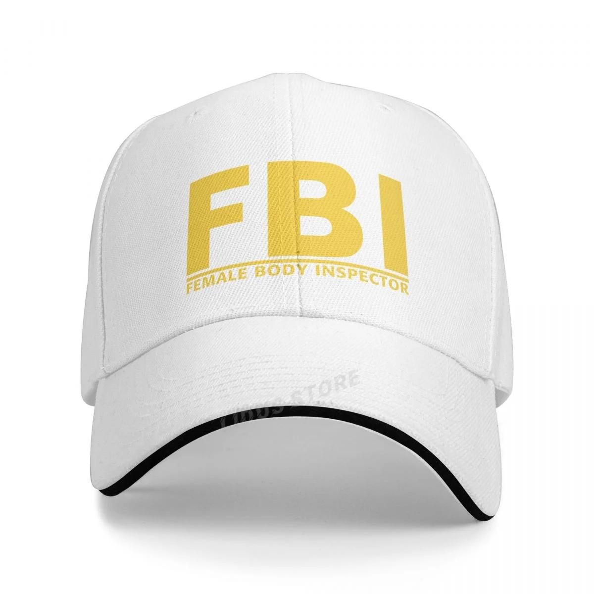 

Fbi Funny Female Y Inspector Baseball Cap Hat Mens Women Fish Outdoor Hip Hop Boys Summer Sport Casual Printed Czapka Adjustable білий