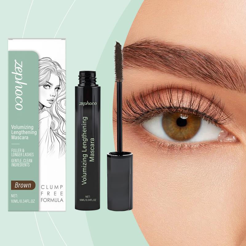 Brown Eyelash Mascara Waterproof Long Lasting Lengthening Curling Formula For Party Makeup Or Daily Office Use