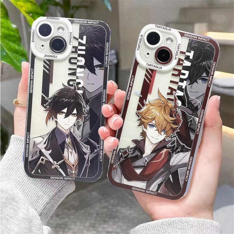 Genshin Impact Case For iPhone 11 12 13 14 15 Pro Max Mini 6 6S 7 8 Plus XR XS Max X Xiao Zhongli Wanderer Alhaitham Cover