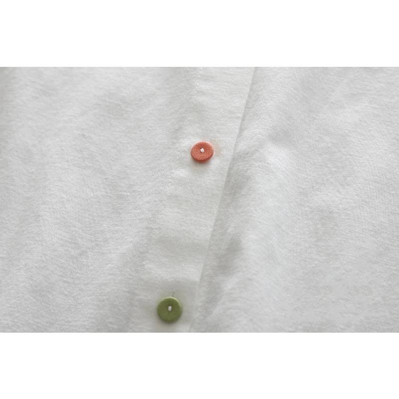 Spring Artistic Fresh Rabbit Embroidered White Long Sleeve Women's Shirt Student Versatile Button