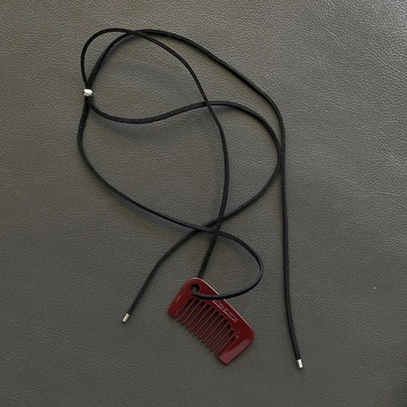 Fashion Comb Pendant Necklace with Adjustable Lanyard Pendant Necklace Perfect for Expressing Individuality Daily Life
