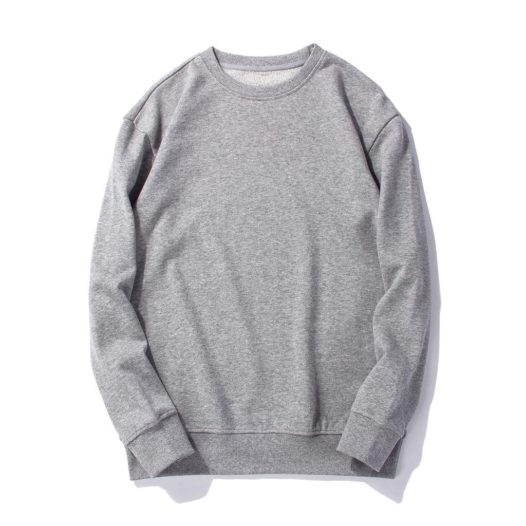 Men's Sweatshirts Tops Solid Color Men Round Neck Sweatshirts Jacket Long Sleeve Blank Man Cotton Sweater