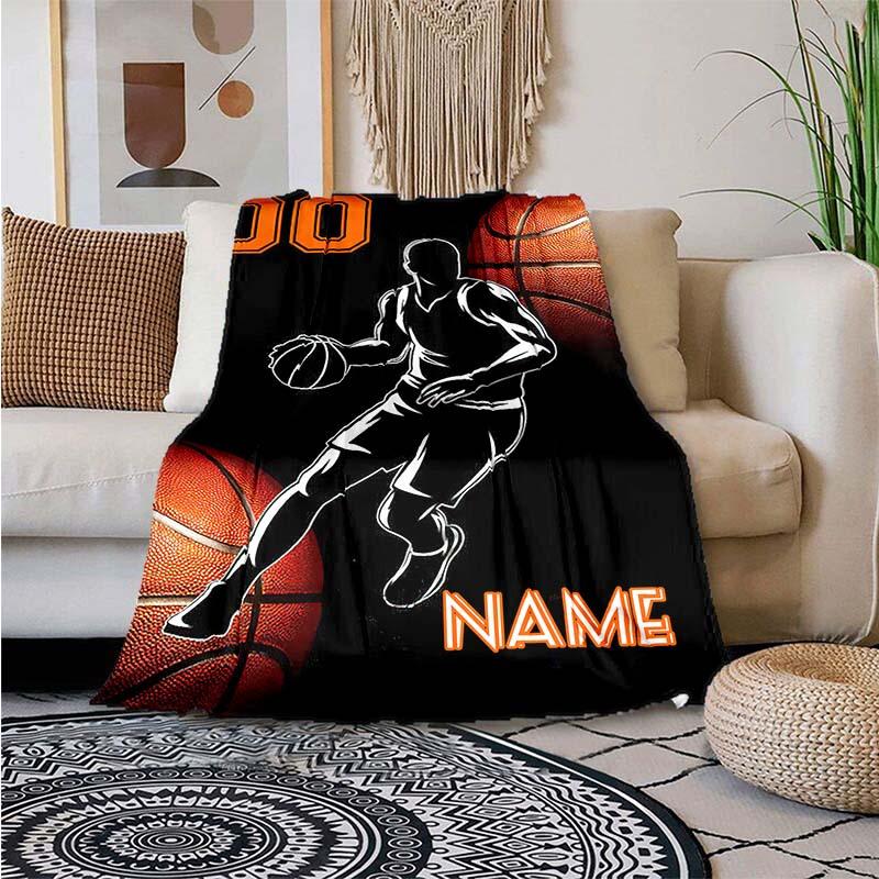 Basketball Player Customize Your Name Blanket Used For Chair Office Sofa Bed Camping Soft And Warm Giving Friends And Relatives Birthday Graduation