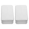 No-brand item 2 pieces Silver golf tee case can square tin storage box lid Ideal organizing small items jewelry Convenient portable organizer travel