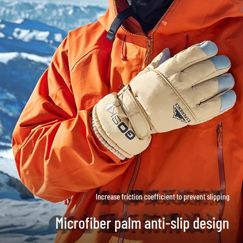 Men's & Women's Waterproof Touchscreen Ski Gloves - Warm, Cold-Proof, Fleece-Lined for Snow & Riding.