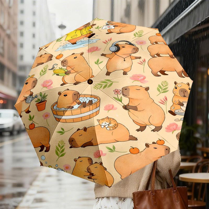 1pc Capybara Pattern Pattern Umbrella Design Automatic Opening and Closing Umbrella, High-quality Travel Umbrella,  c1128154