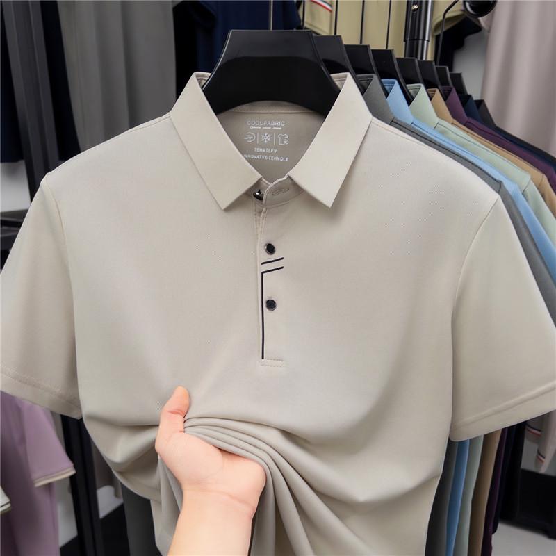 Ice Men s Polo Short Sleeve Lapel Collar T-Shirt Business Casual M