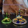 Xinjiang Ethnic Colored Tin Wine Set - Metal Wine Pot Ornaments, Perfect for Souvenir or Birthday Gifts.