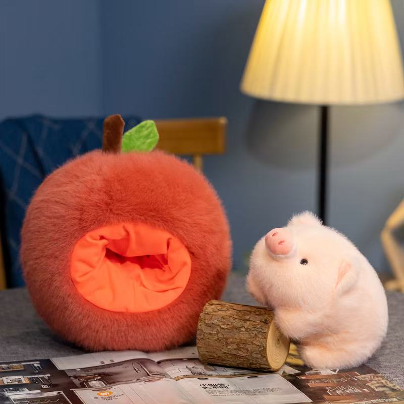 Latest Apple Pig Doll Kawaii Stuffed Plush Toy Handmade Doll Cartoon Anime Fun Cute Pillow Children's Birthday Gift Doll