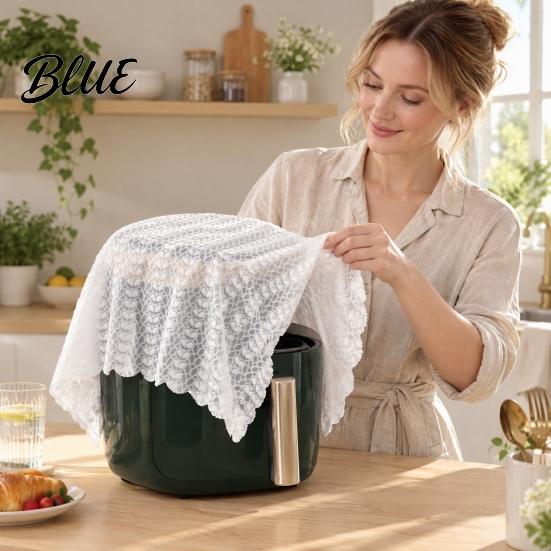 Decorative Embroidery Protector Dustproof Cloth Dust Cover White Lace for Kitchen Small Appliances Air Fryer