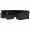 VidaXL Salon de jardin 9 pcs avec coussins noir résine tressée 3267165