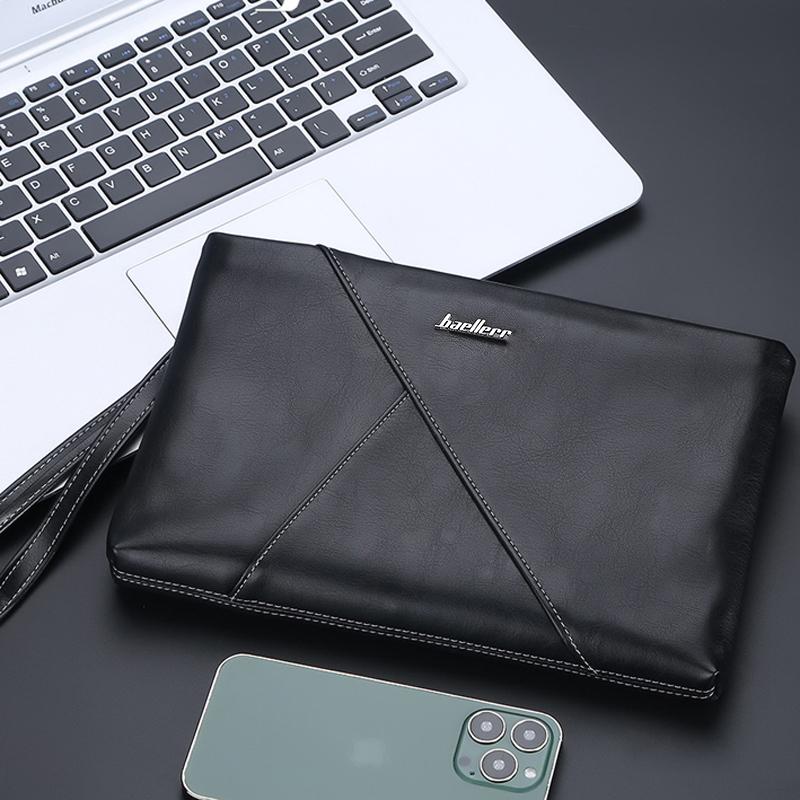 Men'S Soft Leather Wallet Long Purse Men Clutch Bag Large Capacity Zipper Wallets