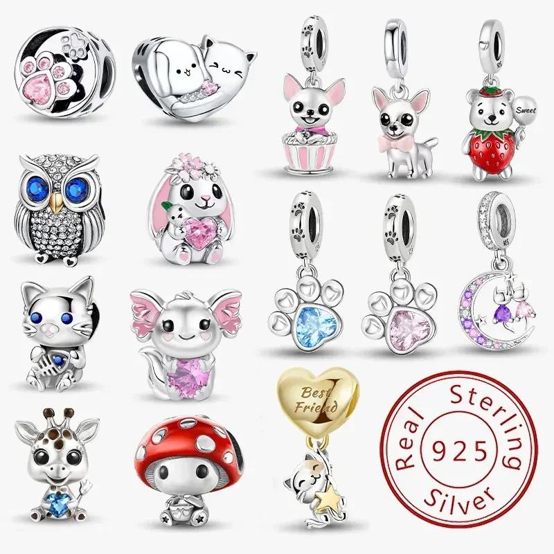 Copper Pet Series Cat Dog Owl Mushroom Rabbit Charms Diy Bracelet Making Gift Of High Quality Fashion Fine Jewelry