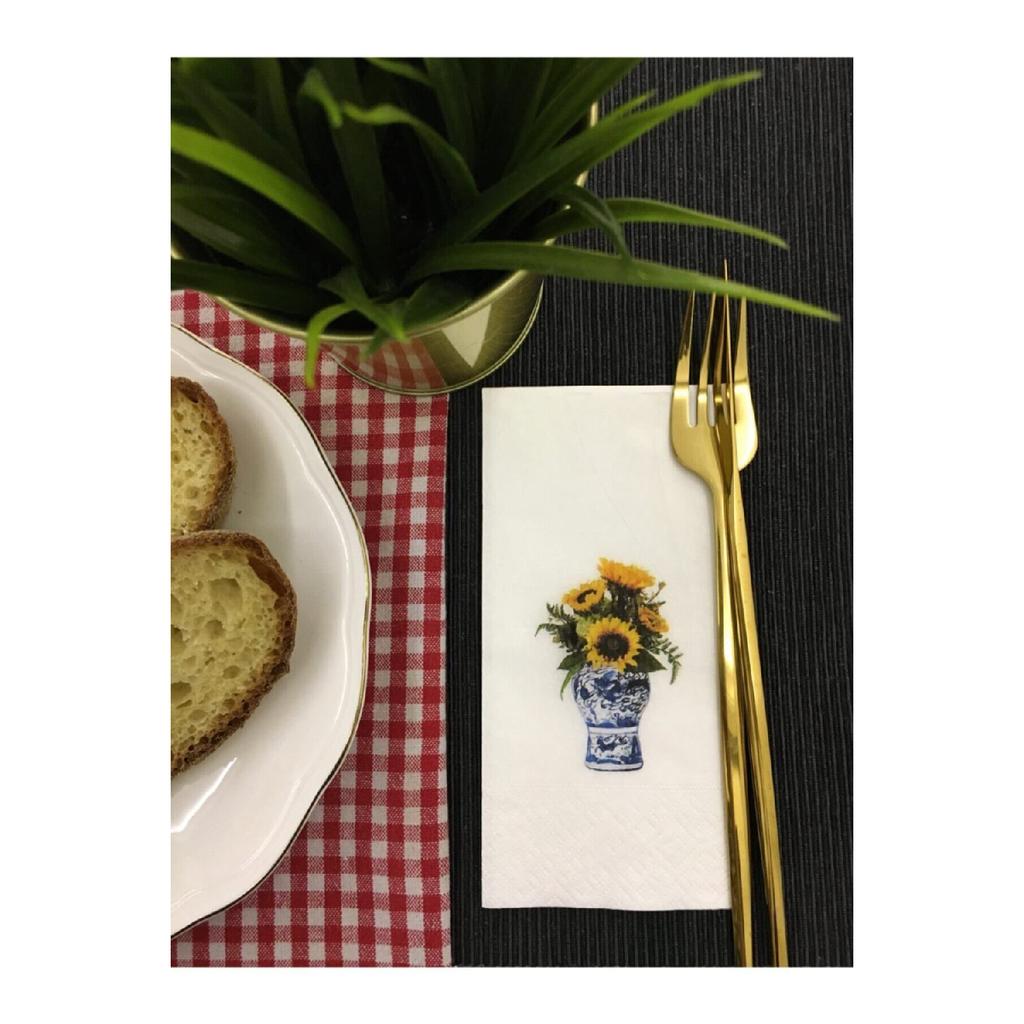 Sonnenblumen Bleu Blanc Präsentationsserviette 16St