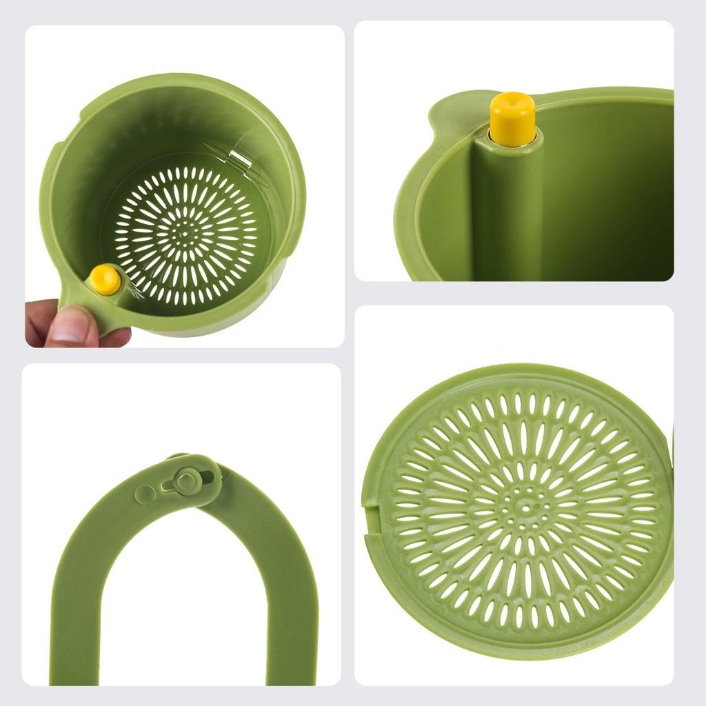 1Pc Plastic Kitchen Hanging Sink Drain Basket Automatic Dump Kitchen Sink Waste Collector Removable Bottom for Easy Installation