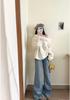 Elegant Long-Sleeve Ribbed Knit Sweater - Retro, Loose-Fit for Autumn/Winter