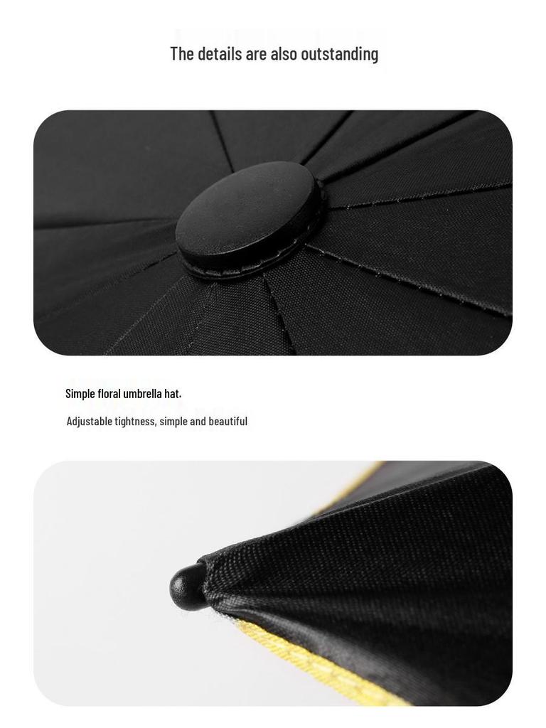 Zesílený Větruodolný Extra Velký Černý Deštník pro Tři - Dvojí Použití pro Slunce i Déšť