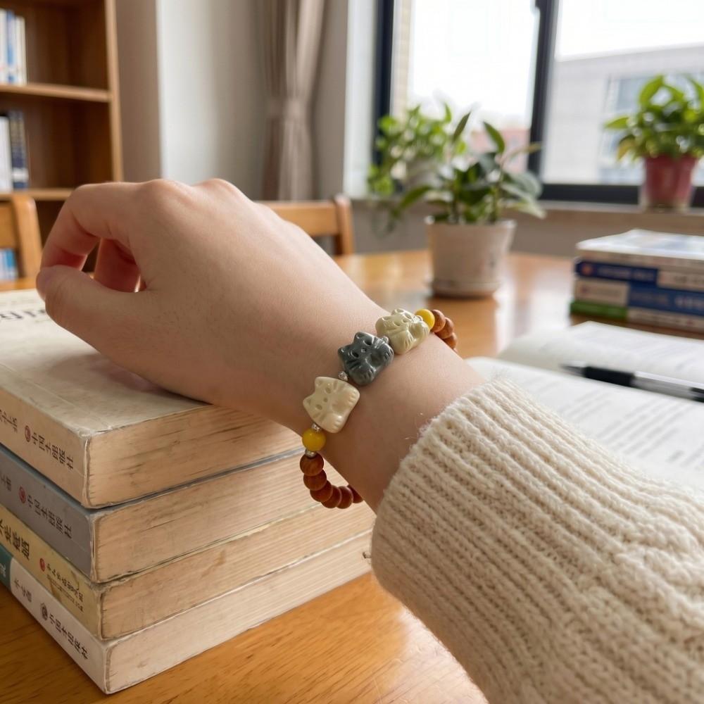 Cute Biscuit Cat Bracelet Wristband Cat Beads Bracelet Fashion Friendship Bracelet  Friends