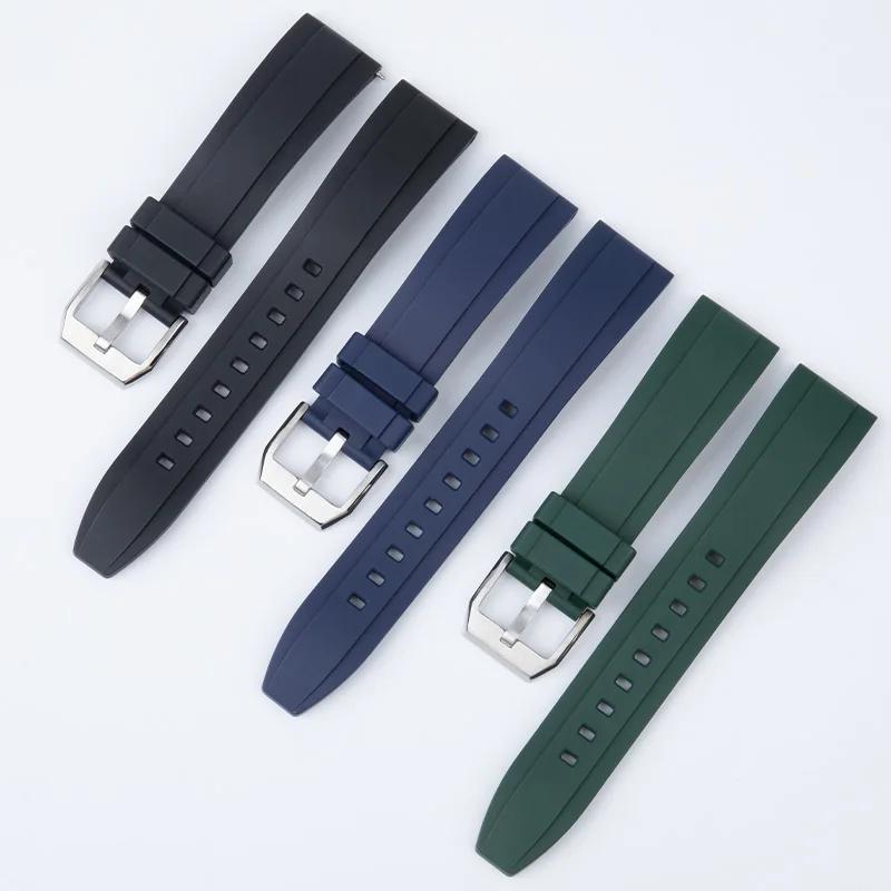 18/19/20/21/22/23/24mm Quick Release Fluororubber FKM Rubber Strap Smartwatch Men Women Wristband Universal Bracelet Accessories