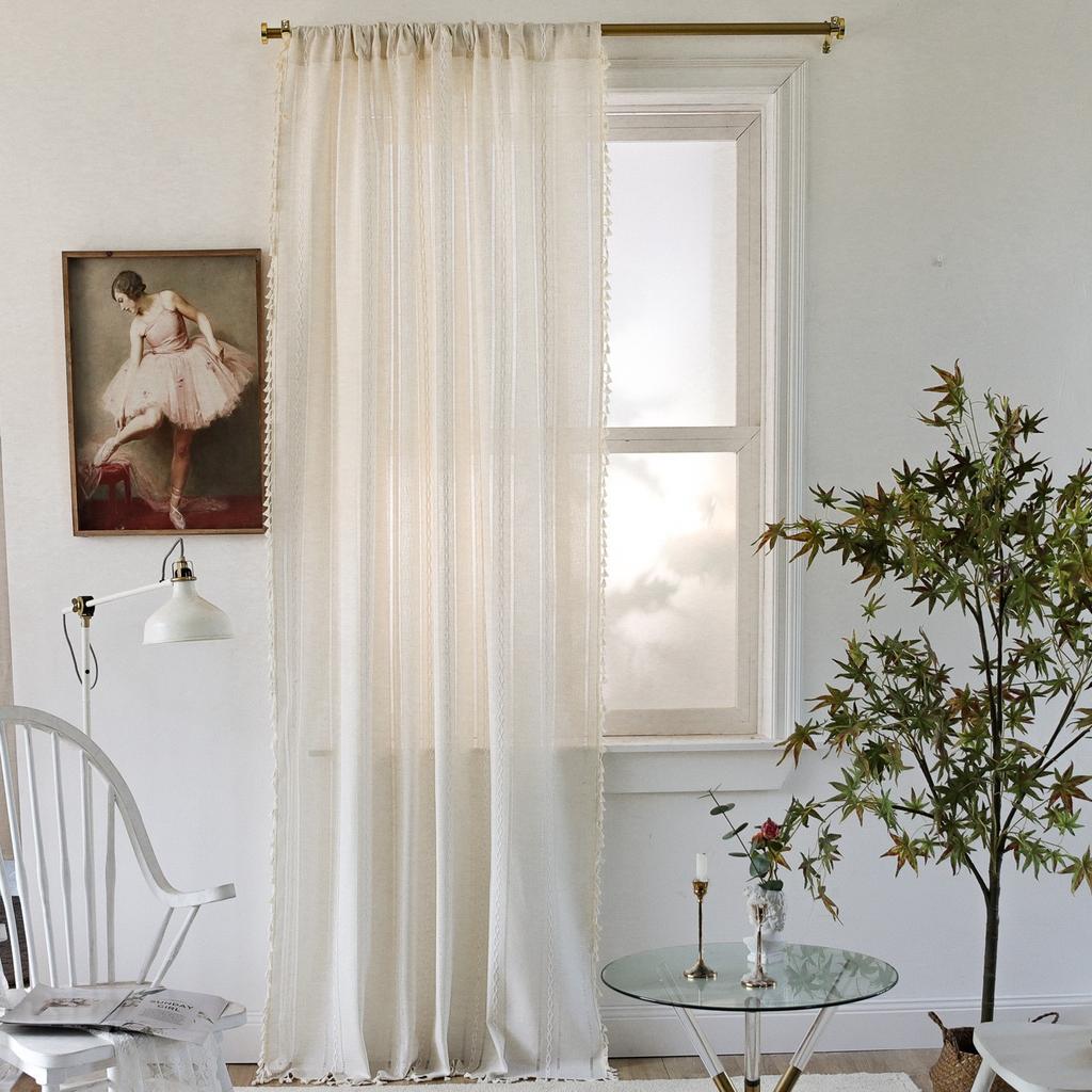 Embroidery Hollow Out Small Window Decorative Curtains Dining Room Bedroom Balcony Kitchen Semi-Blackout Curtains