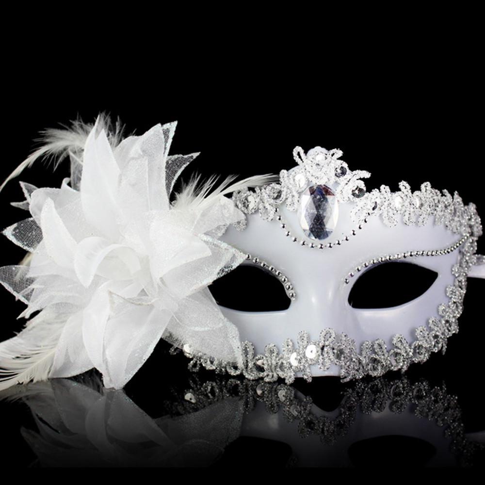 Tanzparty Diamant Venezianische Maske Feder Blume Hochzeit Karneval Leistung Kostüm Sexy Lady Maske Maskerade Weihnachten