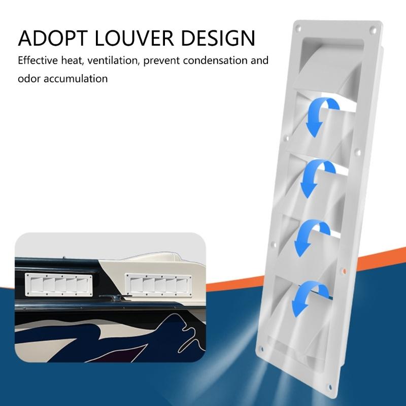 RVs Boat Ventilation Grille Weather Resistant Louvered Boat Air Vent Cover Universal for Campers Trailers Quick Install